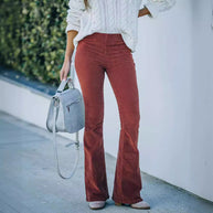 Damen Schlaghose aus weichem Cord und hoher Taille WW