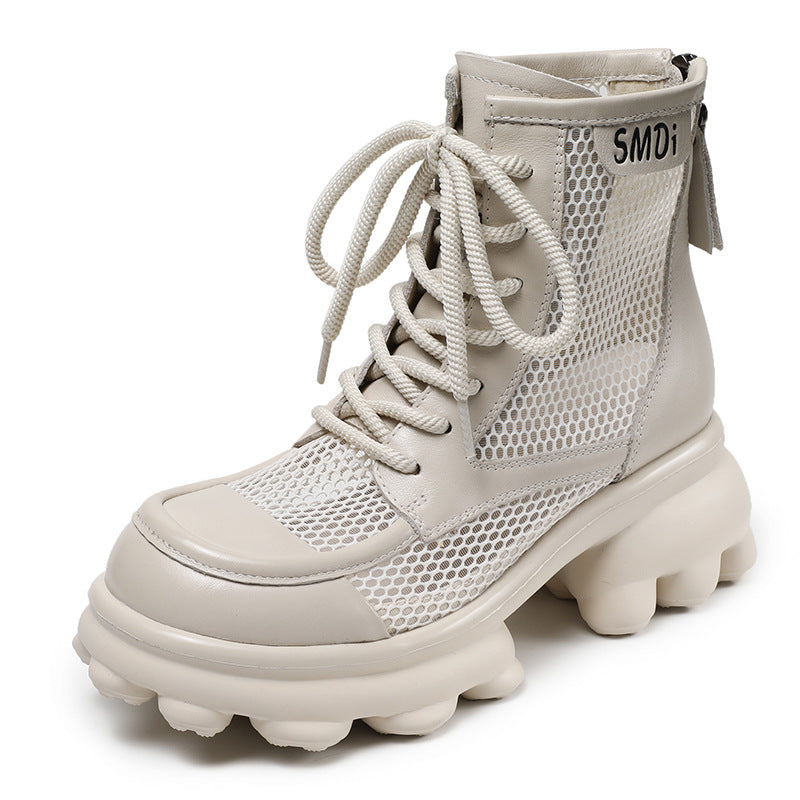 Damen Urban Stylische Schnürstiefeletten mit Mesh-Details WW