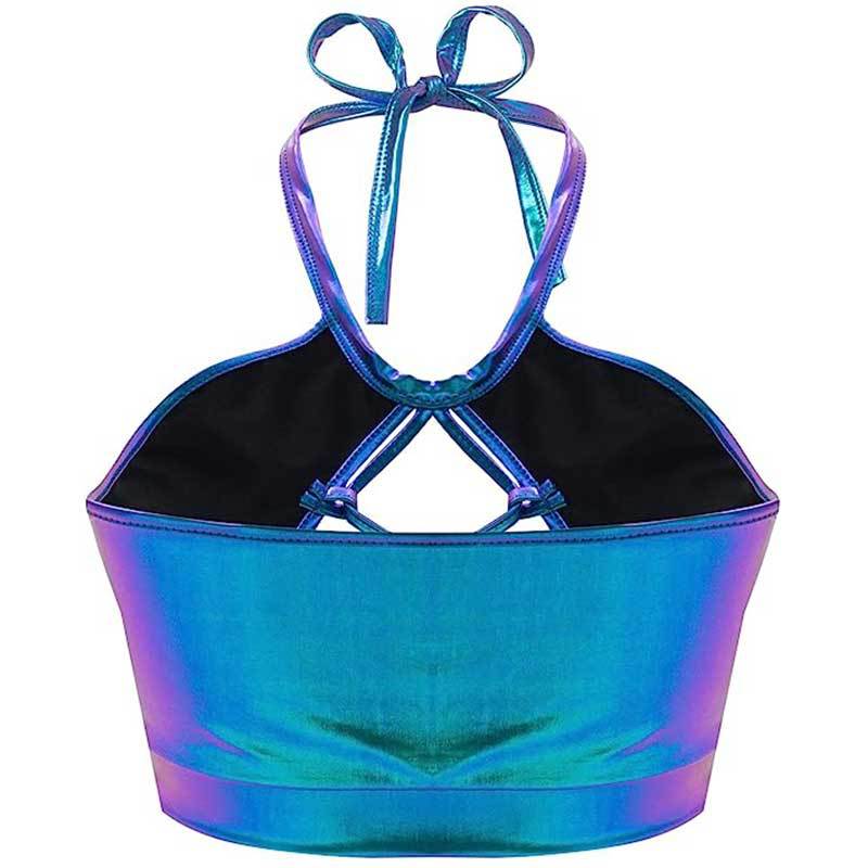 Damen Sport-Bikini-Oberteil mit einzigartigen Schnittdetails und schimmerndem Finish W&W Mode