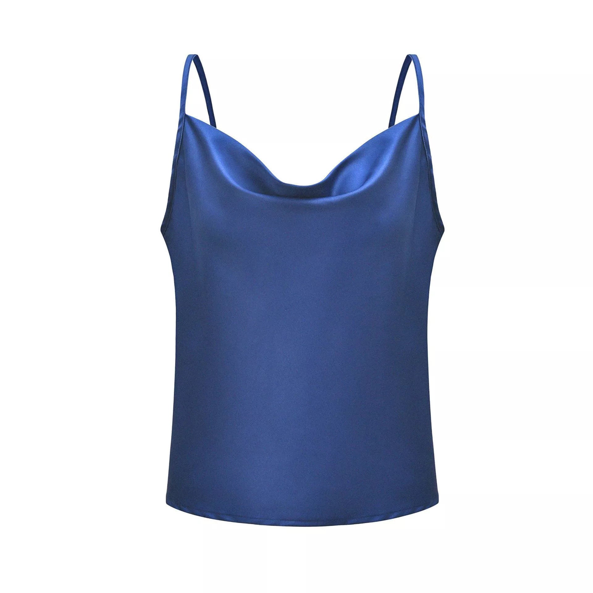Damen Satin Top mit tiefem Ausschnitt und verstellbaren Trägern WW