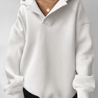 Damen oversized Kapuzenpullover mit modernem Stehkragen und weichen Materialien WW