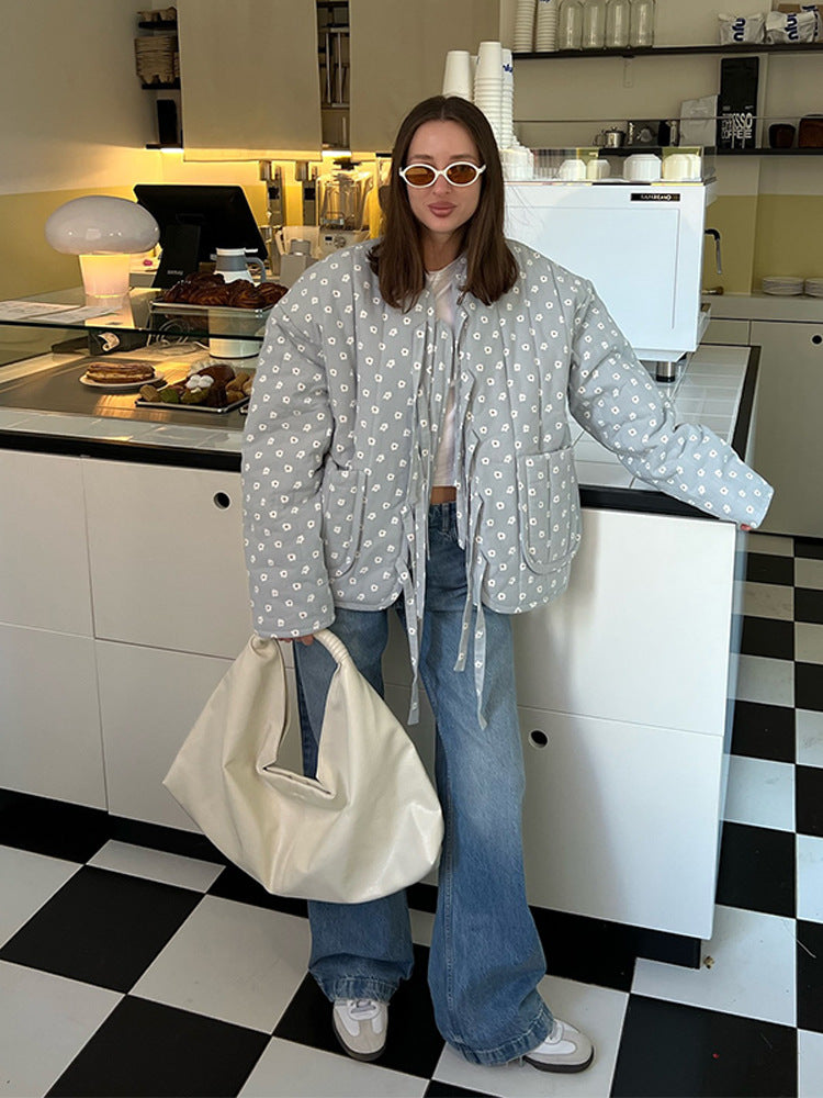 Damen Steppjacke mit großflächigen Punkten und lockerer Passform WW