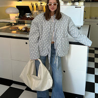 Damen Steppjacke mit großflächigen Punkten und lockerer Passform WW