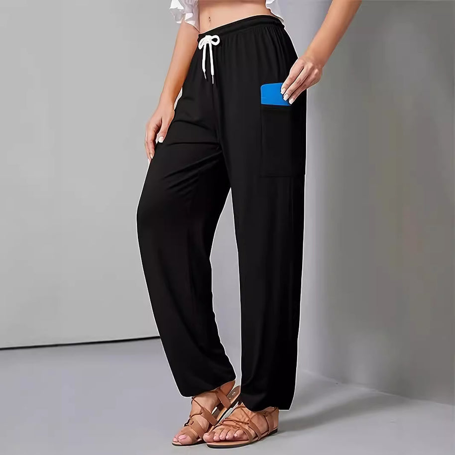Damen Bequeme Freizeit-Hose mit praktischen Taschen und elastischem Bund WW