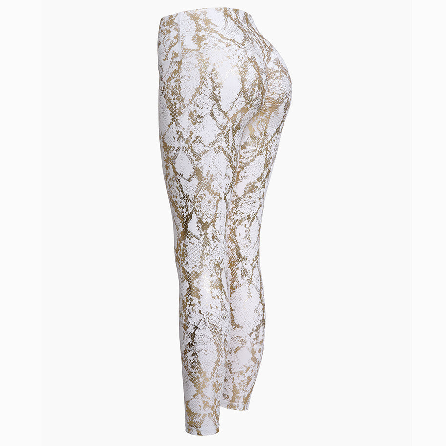 Damen Sportleggings im Schlangenprint mit hohem Bund WW