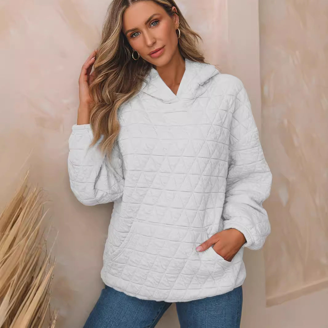 Damen Stepppullover mit gemütlicher Kapuze und praktischen Taschen WW