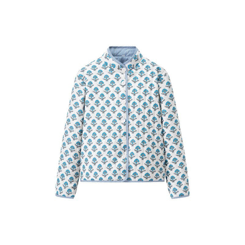 Damen Steppjacke mit floralem Muster und bequemem Schnitt WW