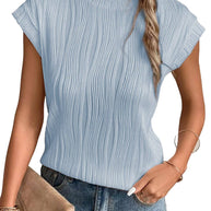 WW | Einfarbiges Rundhalsausschnitt Loose Kurzarm T-Shirt Top