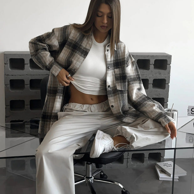 Damen Bequeme und stylische High-Waist Freizeithose WW