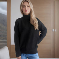 Damen Rollkragenpullover mit strukturiertem Design und Glitzerakzenten WW