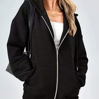 Damen sportliche Kapuzenjacke mit strukturiertem Schnitt und praktischen Taschen WW