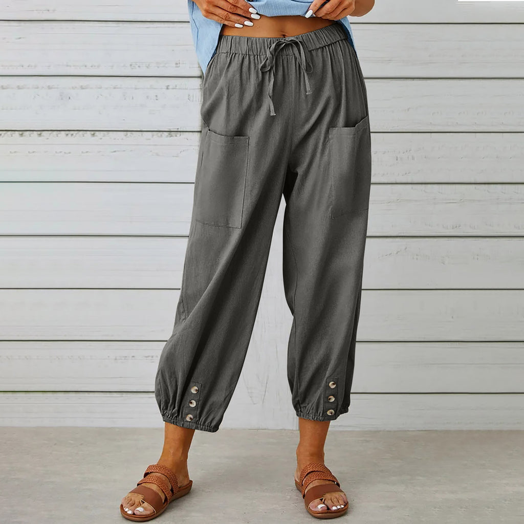 Damen Freizeithose mit elastischem Bund und praktischen Taschen WW