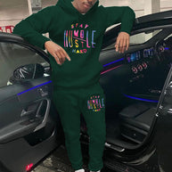 Damen Sportliches Hoodie- und Jogginghose-Set mit motivierendem Aufdruck WW