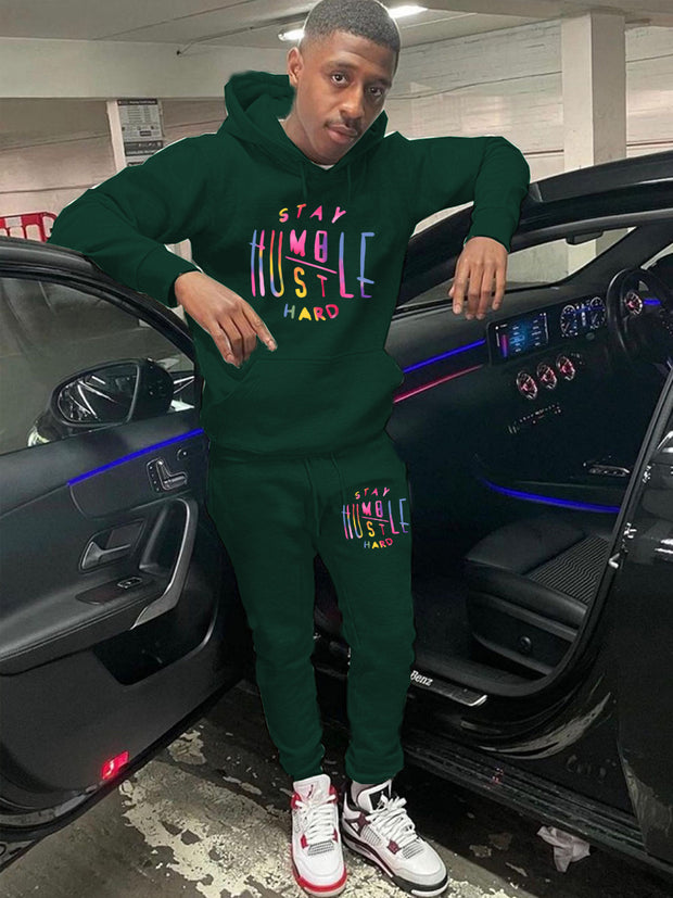 Damen Sportliches Hoodie- und Jogginghose-Set mit motivierendem Aufdruck WW