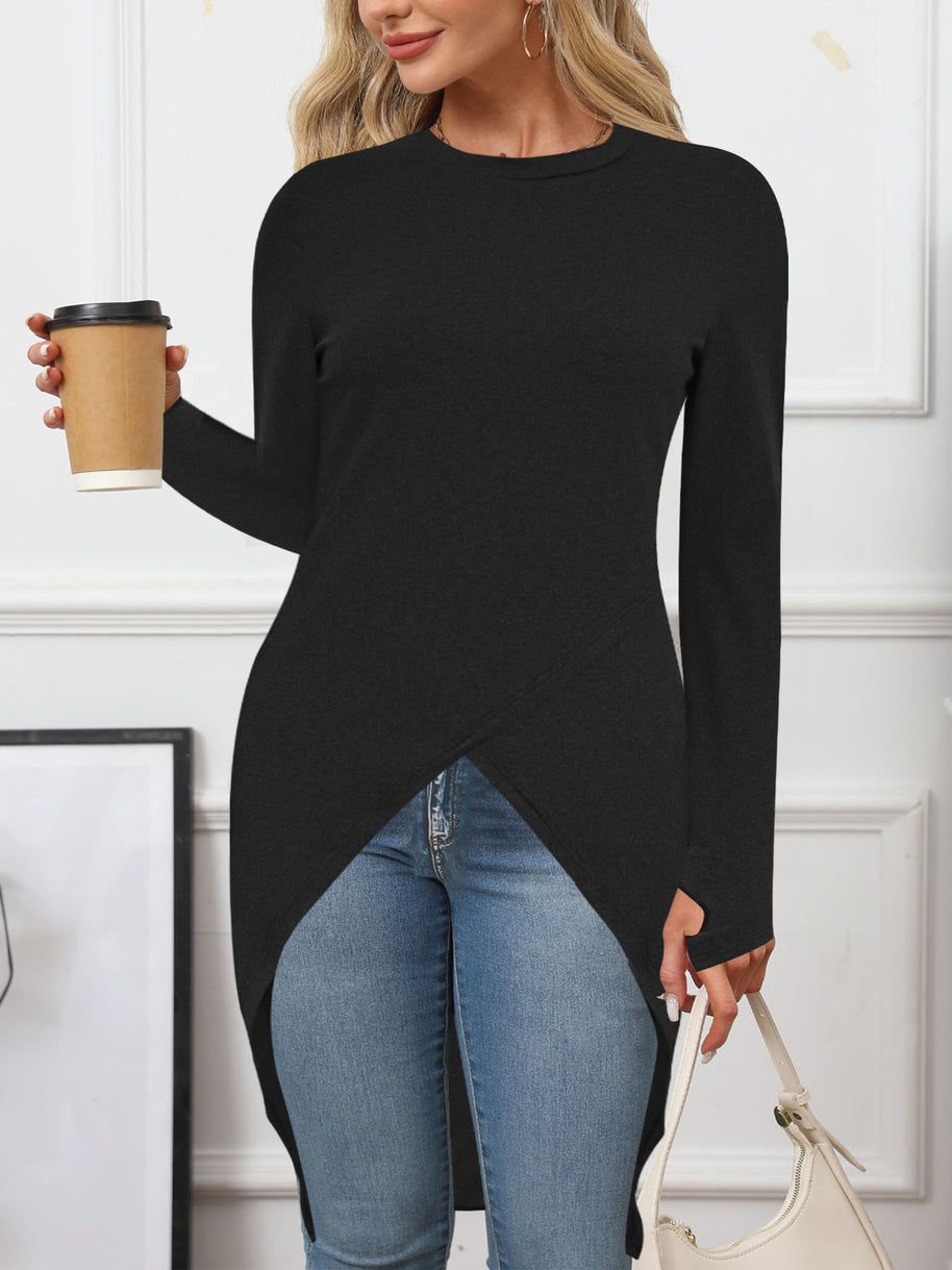 Damen asymmetrisches Langarmshirt WW