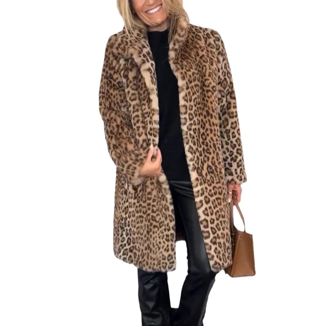 W&W Mode | Leopardenmuster Plüschmantel
