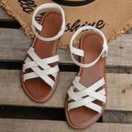Damen Strand-Sandalen mit geschmackvollem geflochtenem Riemendesign und rutschfester Sohle WW