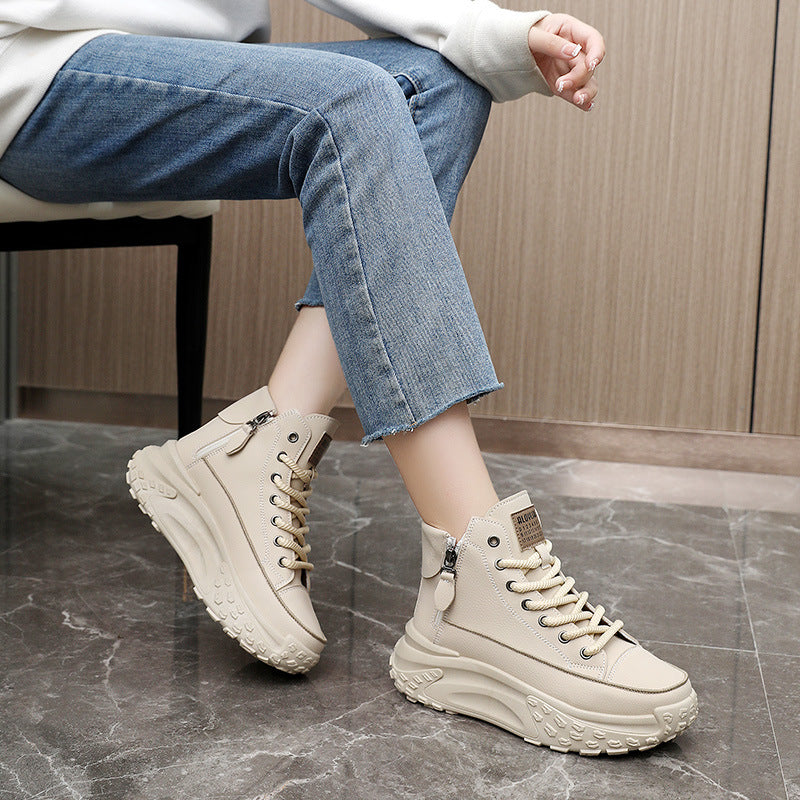 WW | Lässige Plateau Knöchelhohe Sneaker