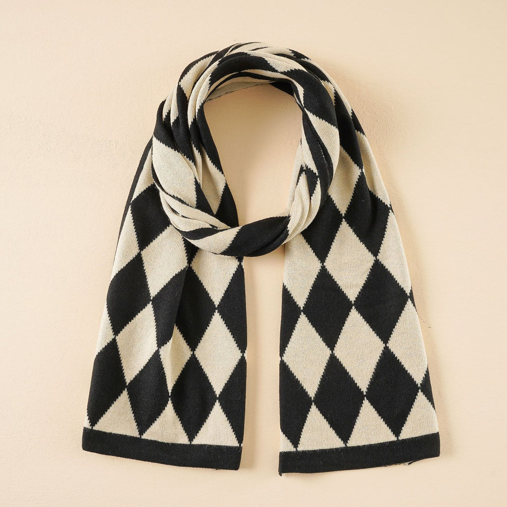 Damen Eleganter Schal im Rautenmuster aus weichem Material WW