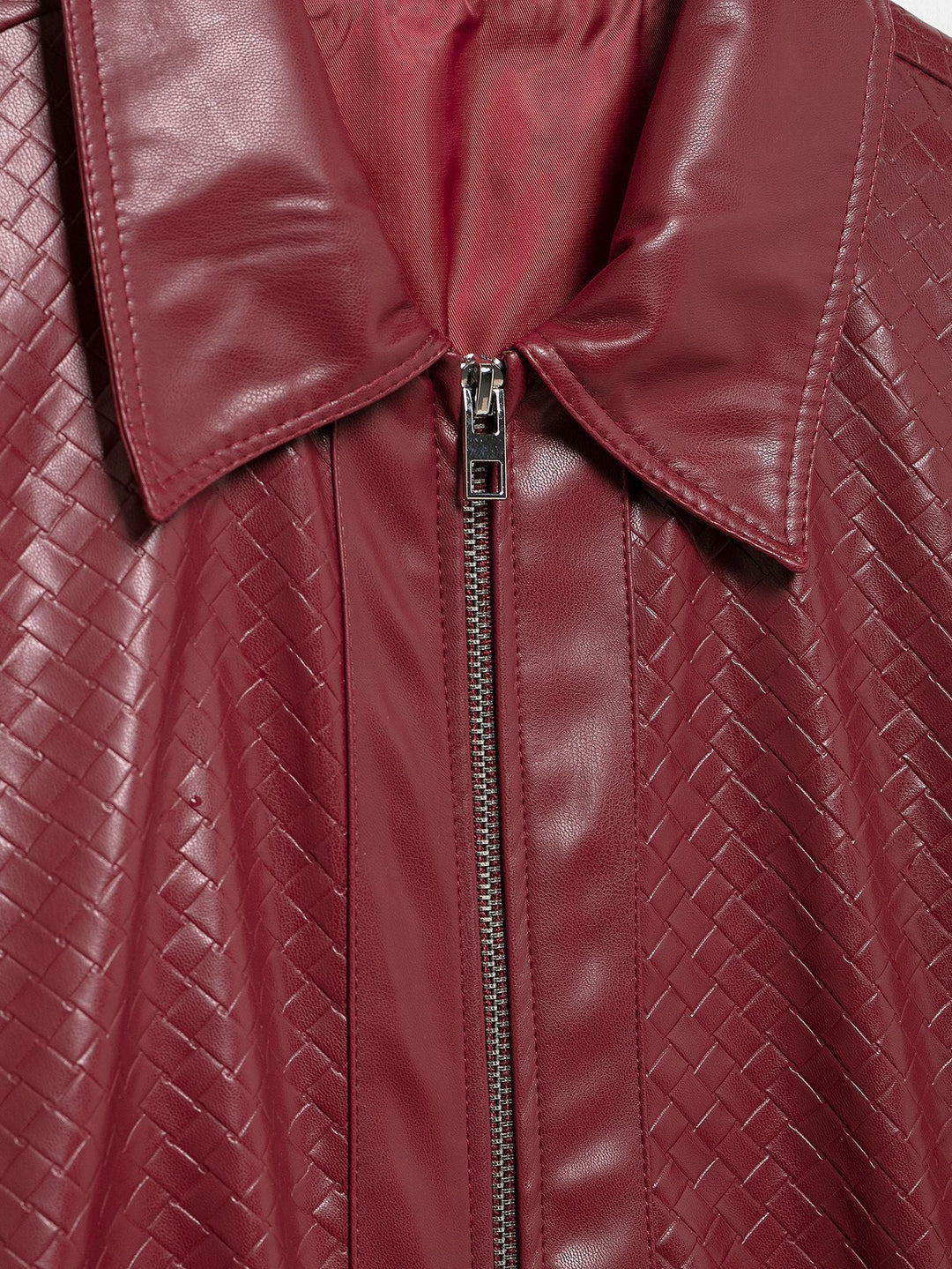 W&W Mode | Woven Faux Leder Bomberjacke