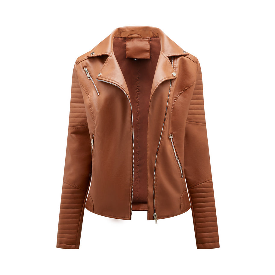 Damen Bikerjacke mit modischen Steppdetails und asymmetrischem Reißverschluss WW