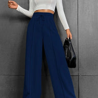 Damen Bequeme und elegante Lounge-Hose mit hohem Bund und praktischen Taschen WW