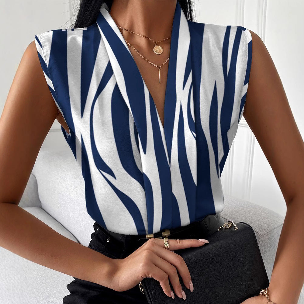 Damen Stilvolle Ärmellose Bluse WW