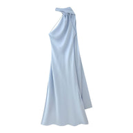 Damen Maxikleid mit asymmetrischem Schnitt und fließendem Stoff WW