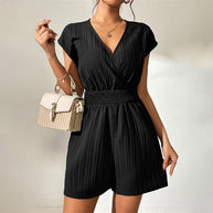 Damen luftiger Jumpsuit mit gepufften Ärmeln und tailliertem Design W&W