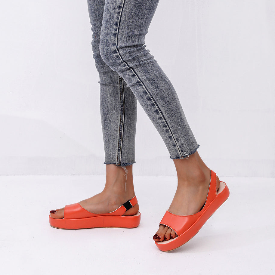 Damen Slingback Sandalen mit modischem Plateau und verstellbarem Riemen WW