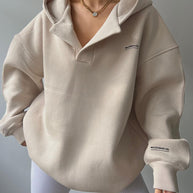 Damen oversized Kapuzenpullover mit Kängurutasche und bequemer Passform WW