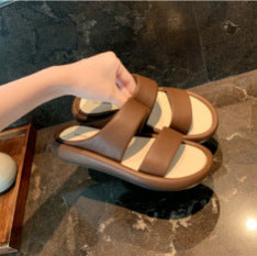 Damen komfortable Riemensandalen mit flexiblem Fußbett WW