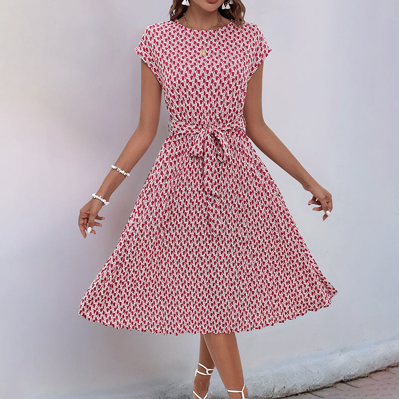 Damen Midikleid mit asymmetrischem Schnitt und modischem Bindegürtel W&W Mode