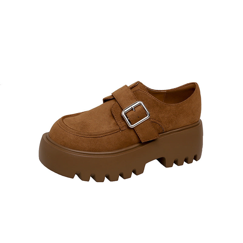 Damen Chunky Mokassins mit modischer Schnalle und rutschfester Sohle WW