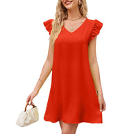 WW | Puffärmel Locker Bequem Modisch Kleid