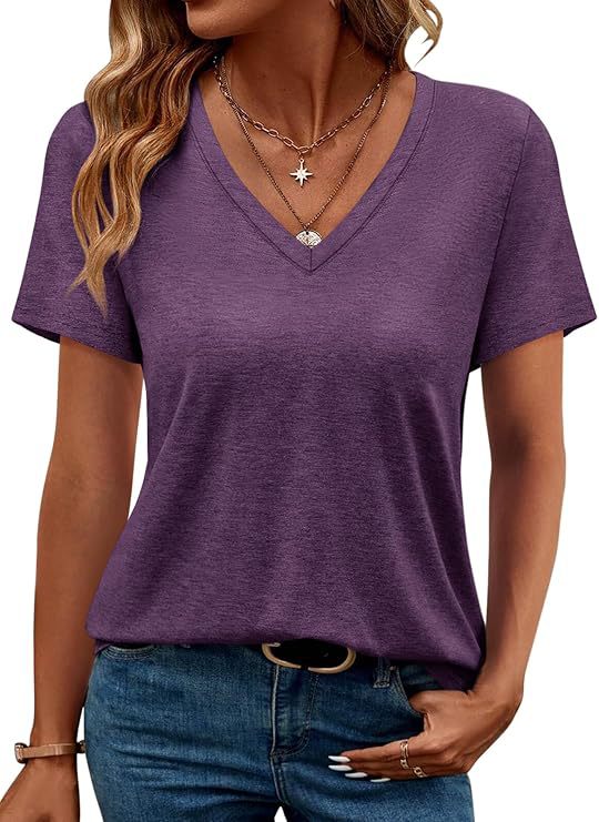 Damen V-Ausschnitt T-Shirt aus weichem Single Jersey WW