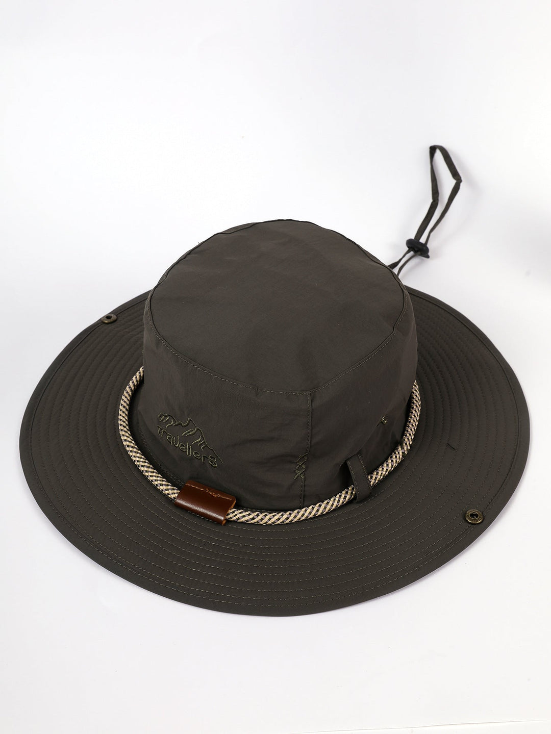 Damen Sonnenhut mit breiter Krempe und integriertem Nackenband W&W Mode