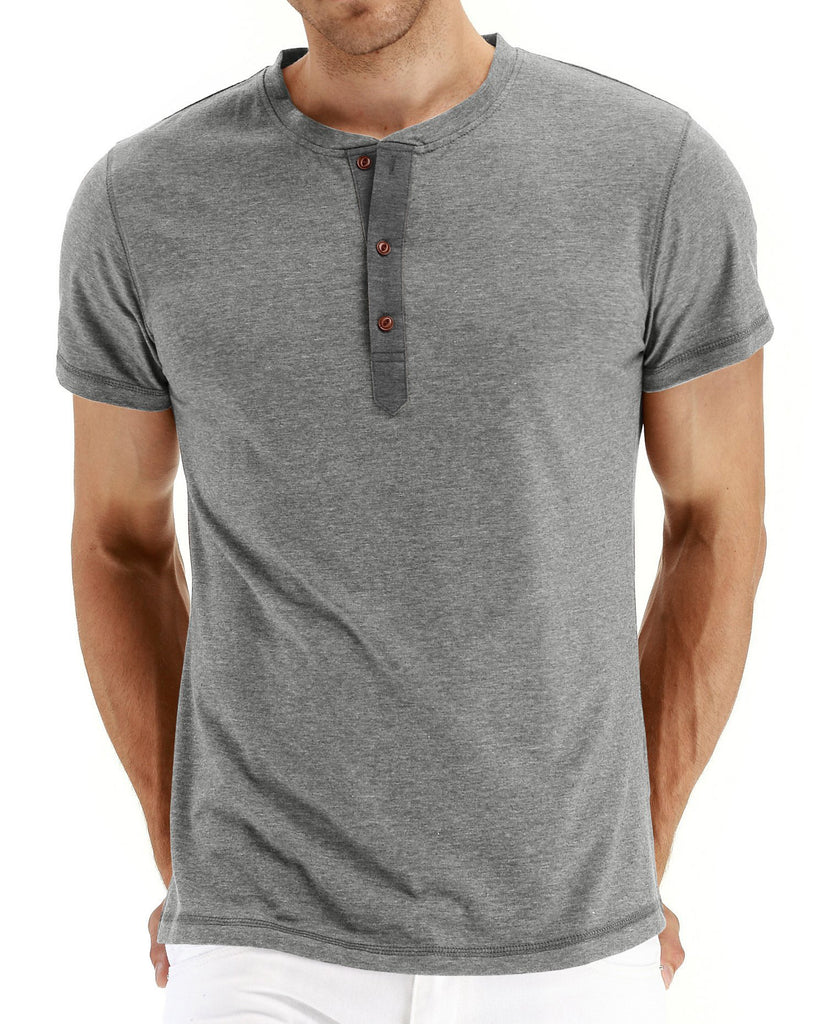 Herren Kurzarmshirt mit modischem Henley-Kragen WW