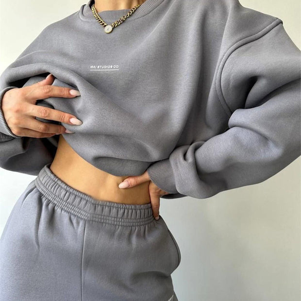 Damen sportliches Sweatset mit lockerem Schnitt WW