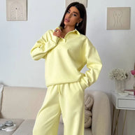 Damen bequemer Poloshirt und lockere Hose Set WW