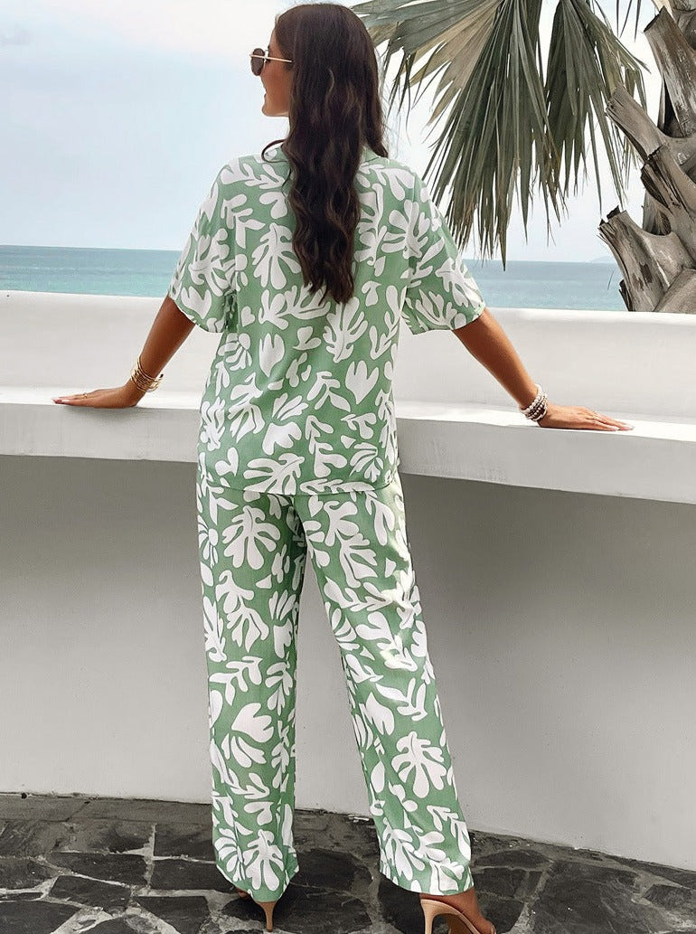 W&W Mode | Sommeranzug mit Print und kurzen Ärmeln