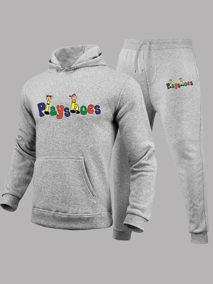 Damen Sportliches Hoodie und Sweatpants Set mit kreativem Grafikdesign WW