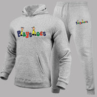 Damen Sportliches Hoodie und Sweatpants Set mit kreativem Grafikdesign WW