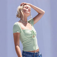 Damen figurbetonter Body mit kreativem Cut-Out und Wickeldetail W&W