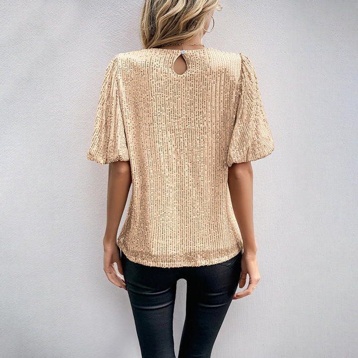 Damen Bluse mit voluminösen Puffärmeln und strukturiertem Gewebe W&W Mode