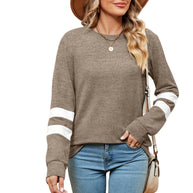 Damen sportliches Sweatshirt mit dekorativen Streifendetails WW