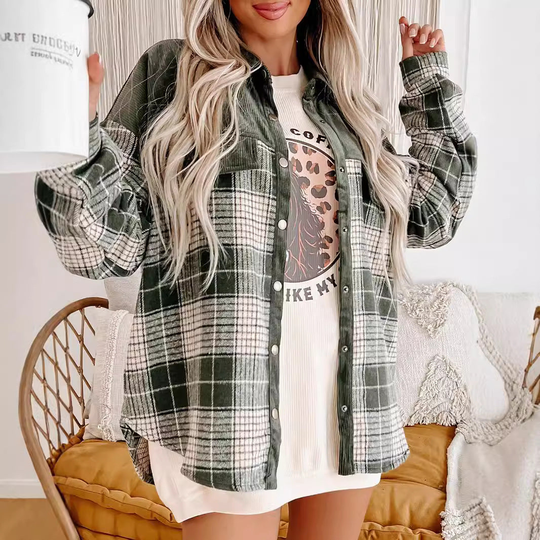 Damen kariertes Overshirt WW