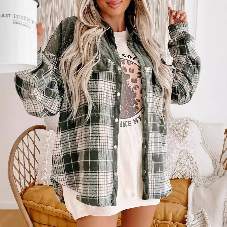 Damen kariertes Overshirt WW