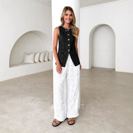 Damen Denim-Hemdjacke mit modernem Schnitt und Knopfdetails WW