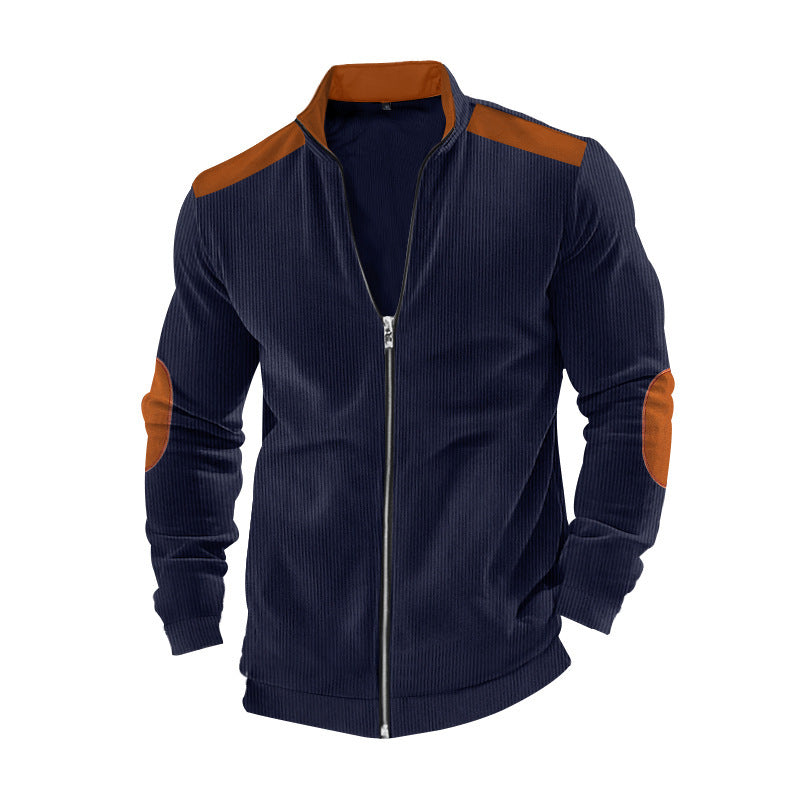 Herren Sportliche Jacke mit Reißverschluss und Details aus Kunstleder WW